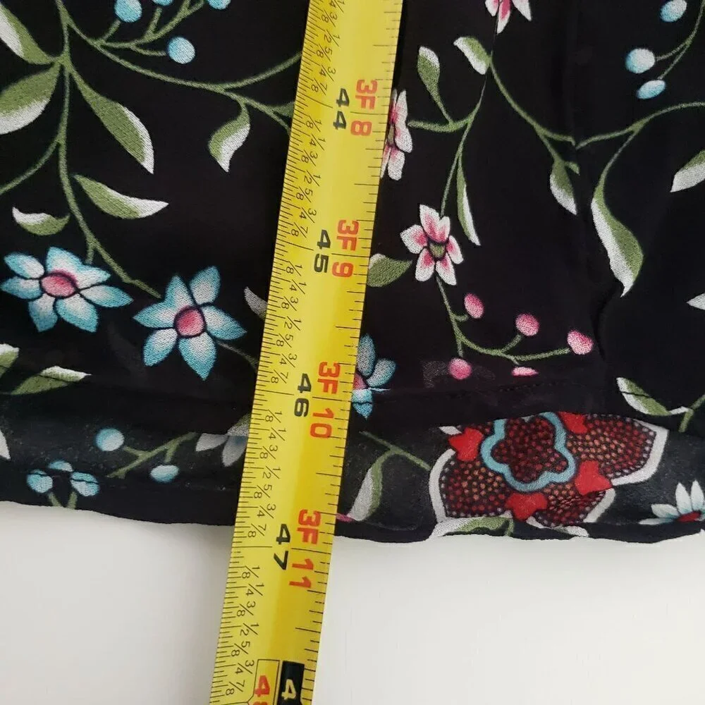 & Other Stories Dark Floral Midi Dress Cottage Lightweight Black Womens Size 4